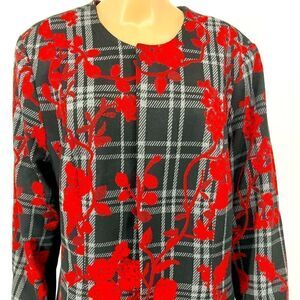 NWT Laura Plus Black/Red Floral Jacket Size 18 Canada